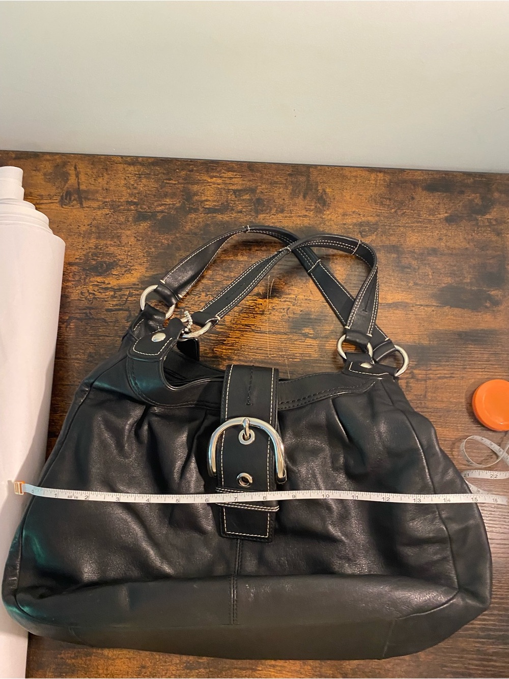 Coach Black Large Soho Leather Buckle Shoulder Bag - Picture 13 of 15
